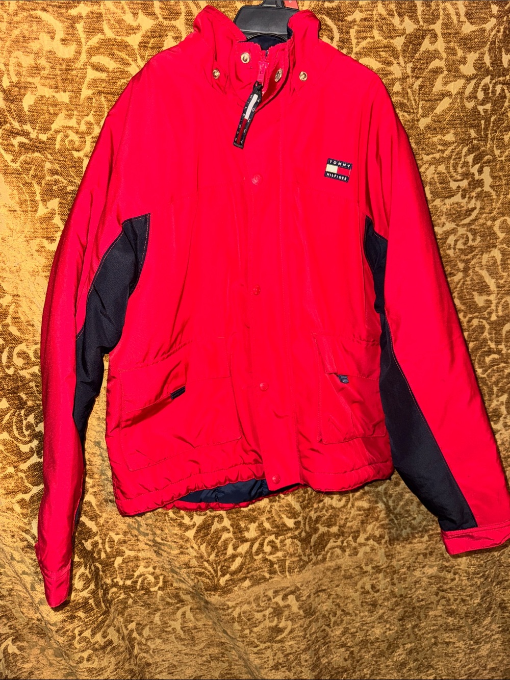 Tommy Hilfiger Red and Black Puffer Jacket